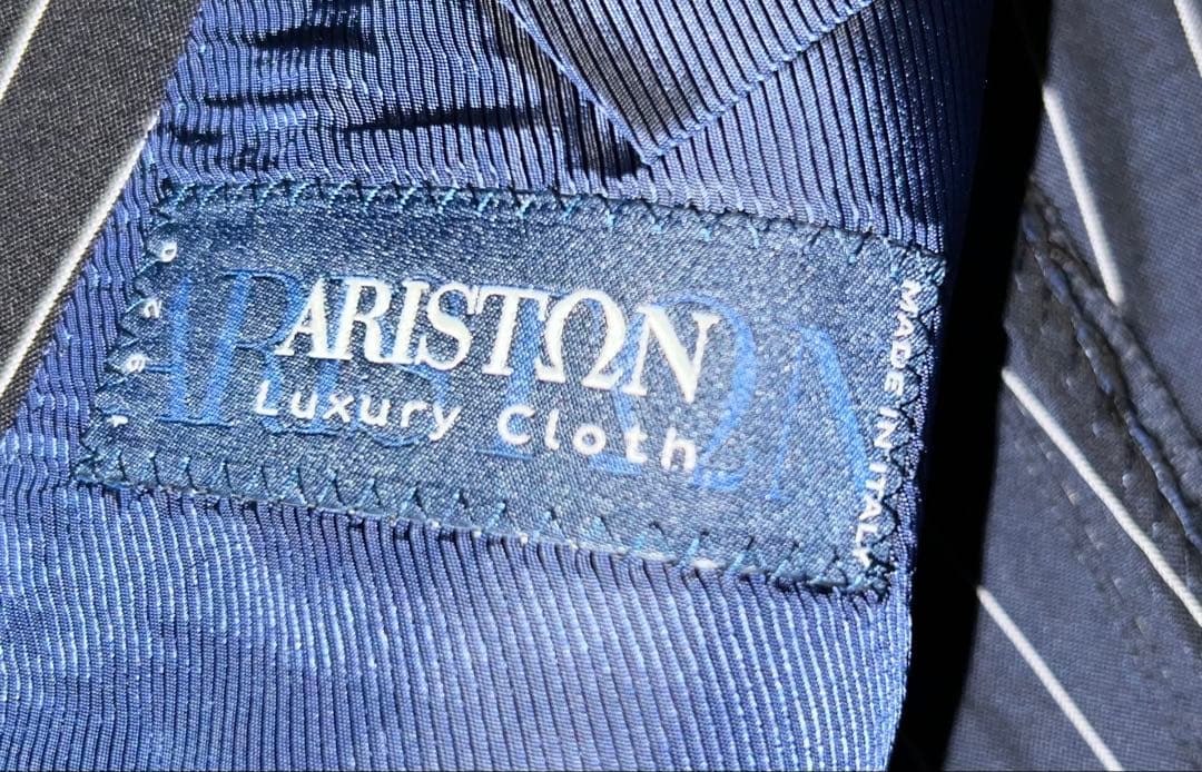 【極美品】トゥモローランド × アリストン ダブルスーツ 46 M 紺ストライプ