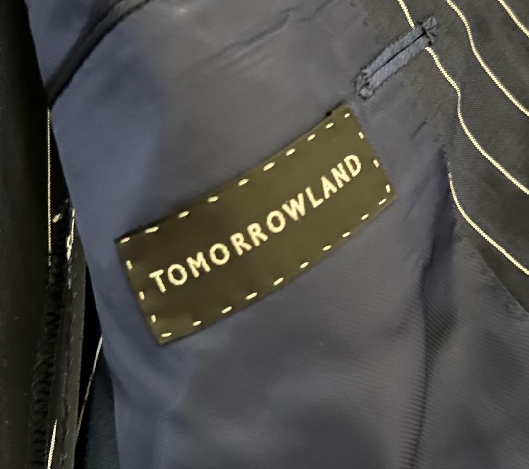 【極美品】トゥモローランド × アリストン ダブルスーツ 46 M 紺ストライプ