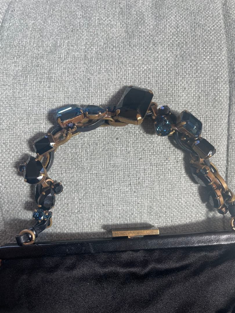 miu miu 黒 サテン パーティーバッグ