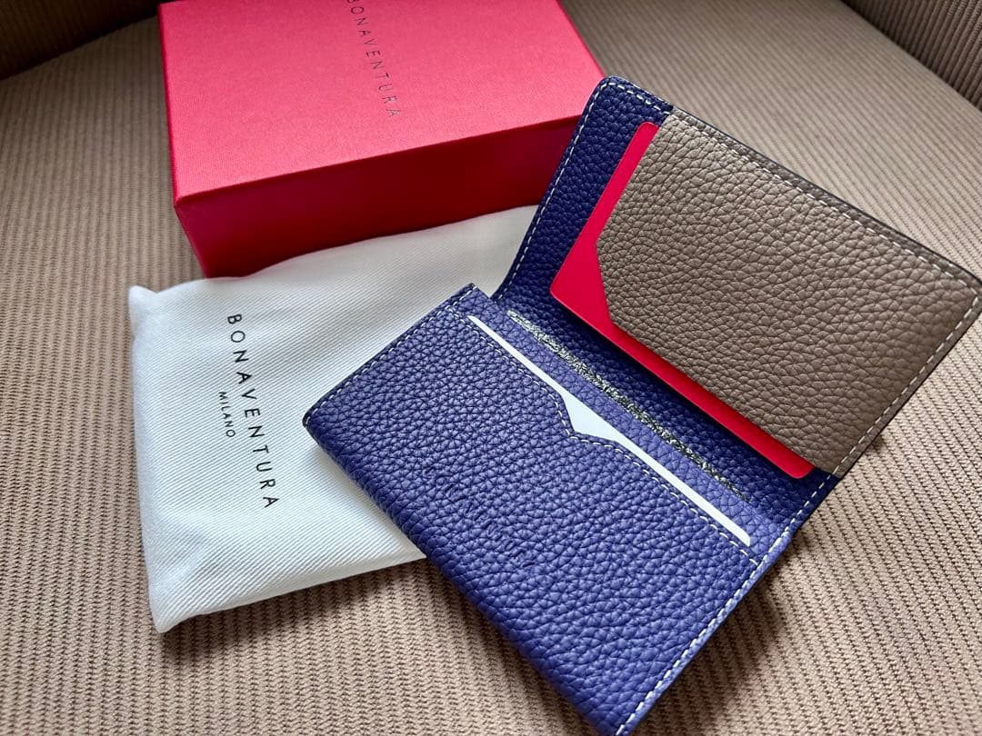 専用BONAVENTURA スリーブ付き ビジネスカードケース シュリンクレザー