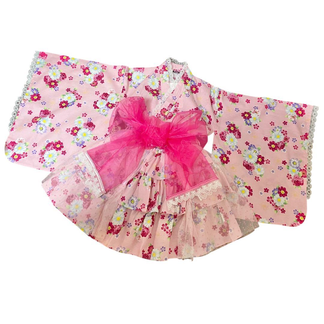 新品 Y2K 大人用 浴衣ドレス 帯2点セット 姫ギャル 平成GAL チュール