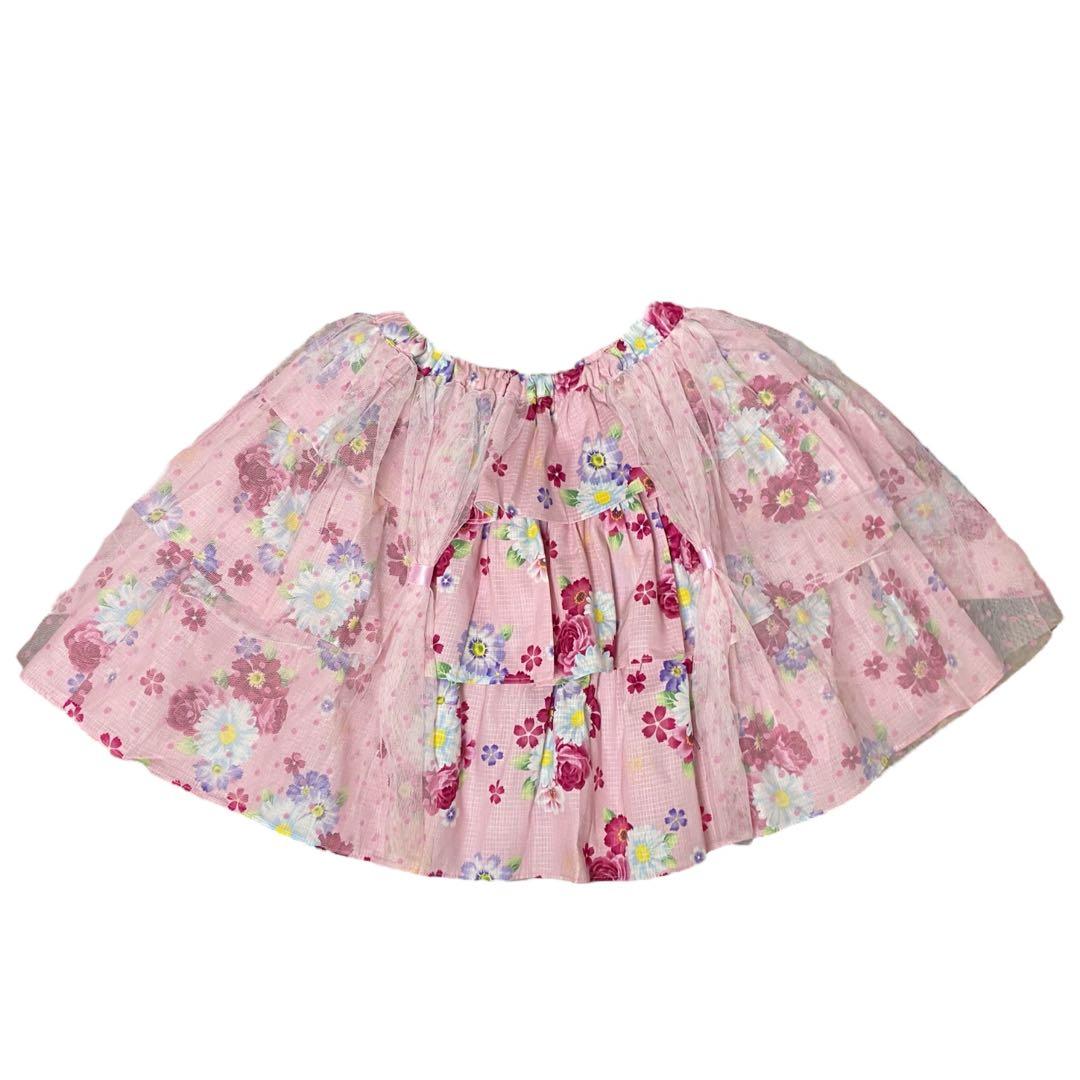 新品 Y2K 大人用 浴衣ドレス 帯2点セット 姫ギャル 平成GAL チュール