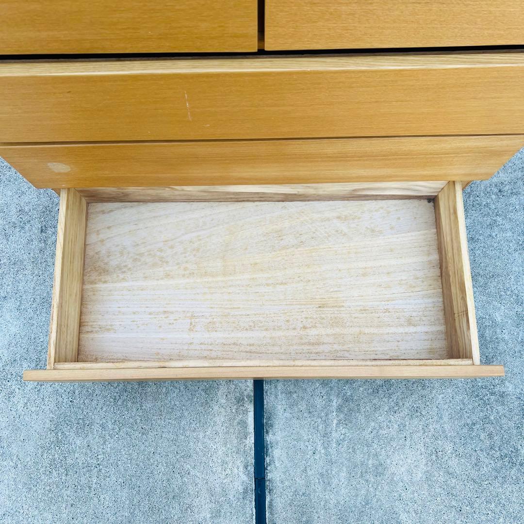 廃盤 無印 チェスト オーク 4段 足付き タンス