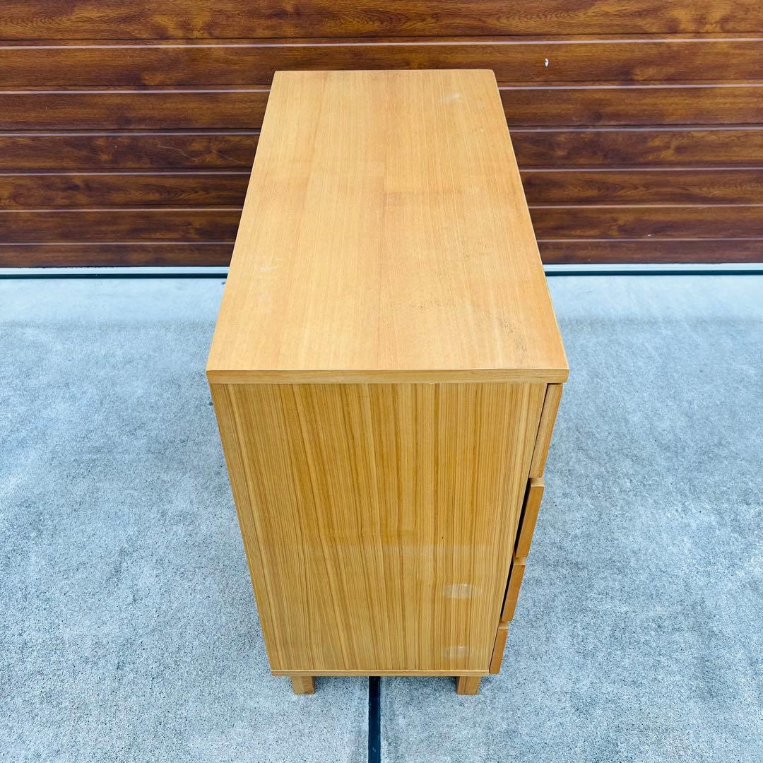 廃盤 無印 チェスト オーク 4段 足付き タンス