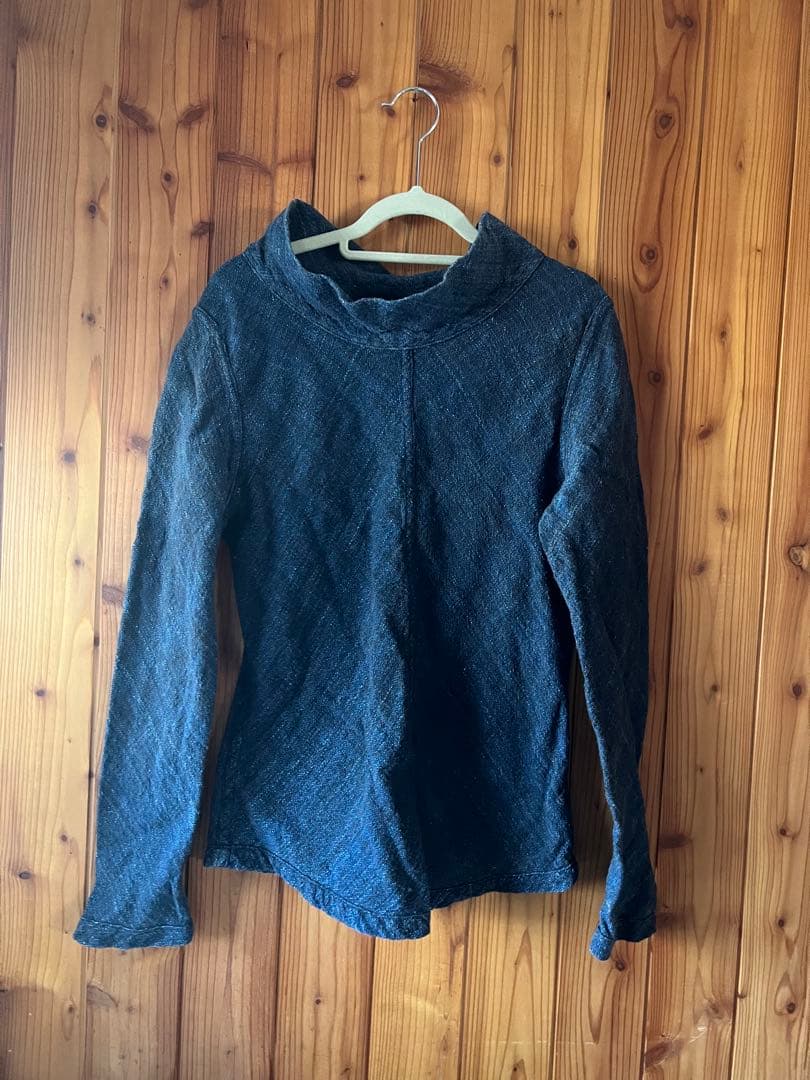 うさとの服 レディース サイズ4 紺色 カットソー オーガニック綿100%