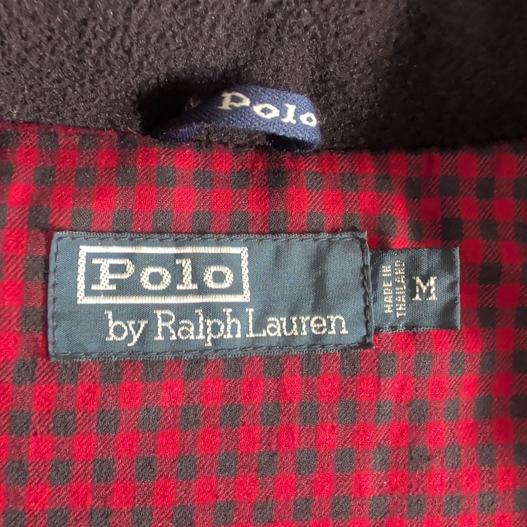希少 90s ポロラルフローレン ダウンベスト革タグ 裏地ギンガムチェック