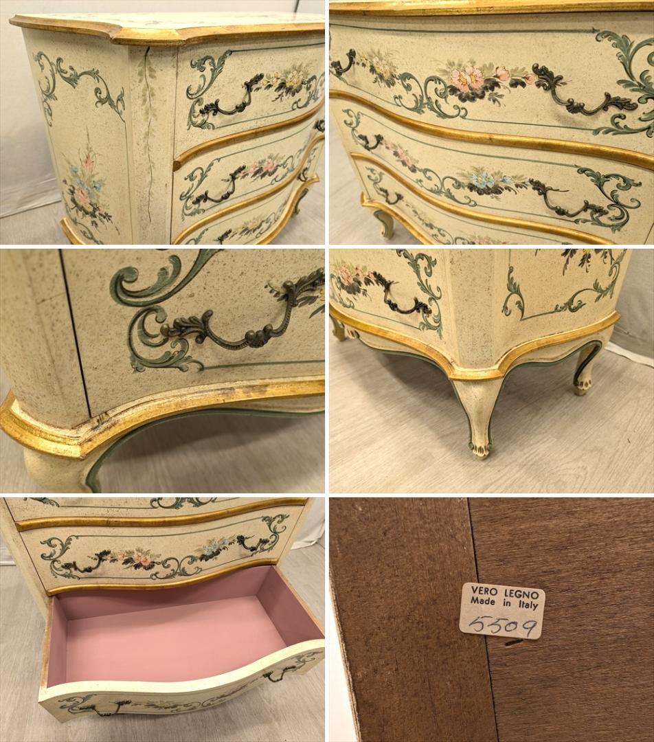 イタリア製　猫脚　リビングチェスト　ドロワー　チェスト　タンス　ペイント　B