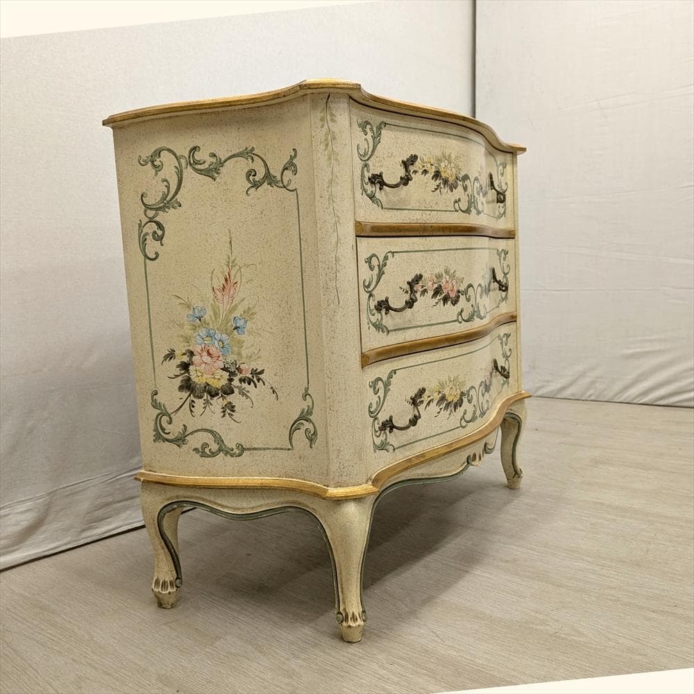 イタリア製　猫脚　リビングチェスト　ドロワー　チェスト　タンス　ペイント　B