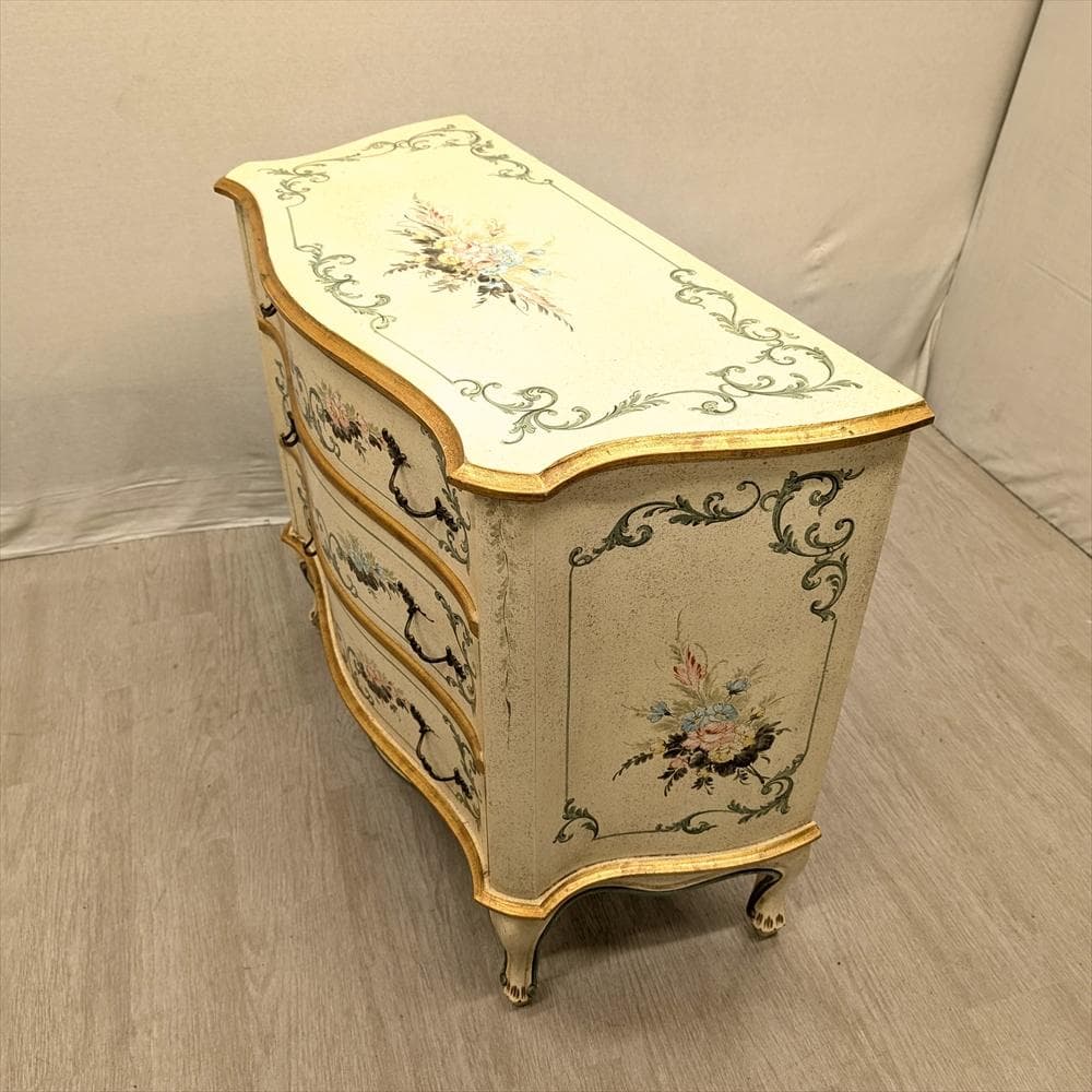 イタリア製　猫脚　リビングチェスト　ドロワー　チェスト　タンス　ペイント　B