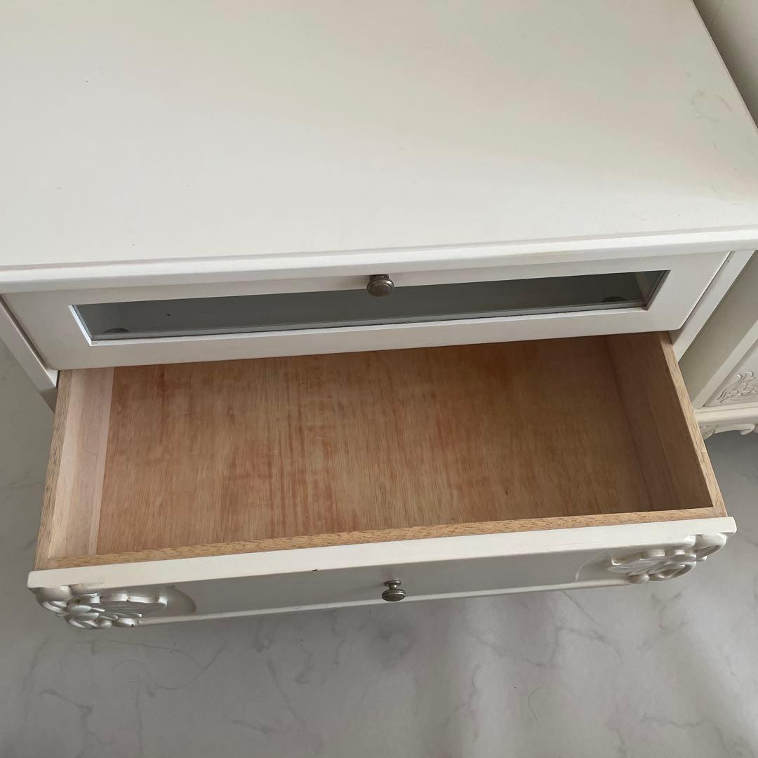 ロココ調　アンティーク　テレビ台　かわいい　ホワイト　猫脚 プリンセス 姫系家具