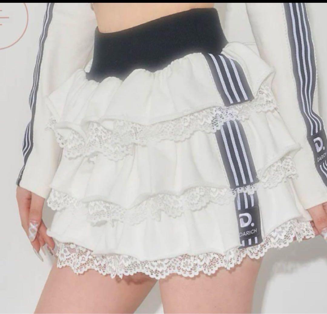 Darich スポーティラインフリルミニスカート ホワイト free-L