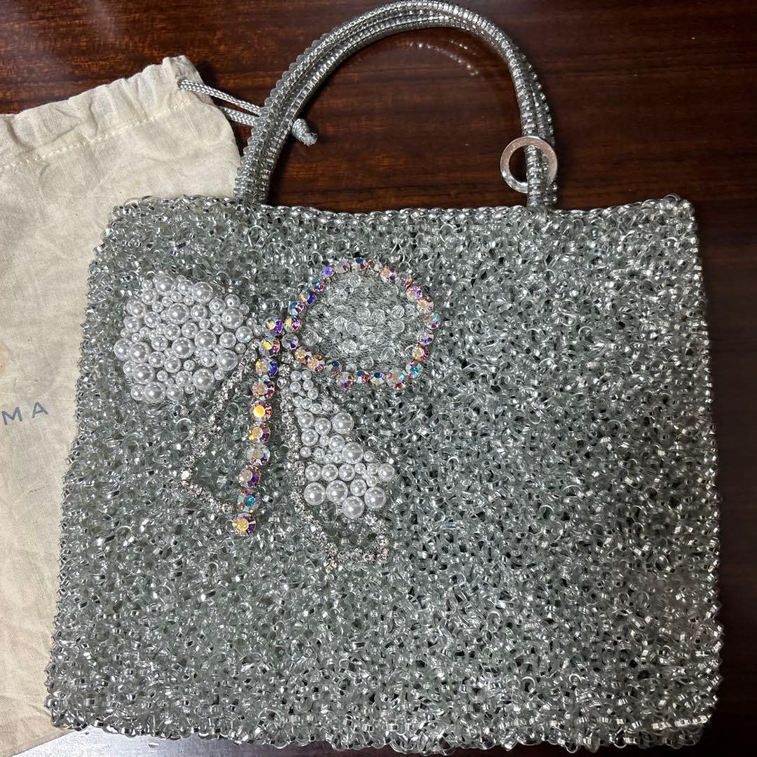 アンテプリマ ANTEPRIMA ワイヤーバッグ リボンシルバー　美品　最終価格