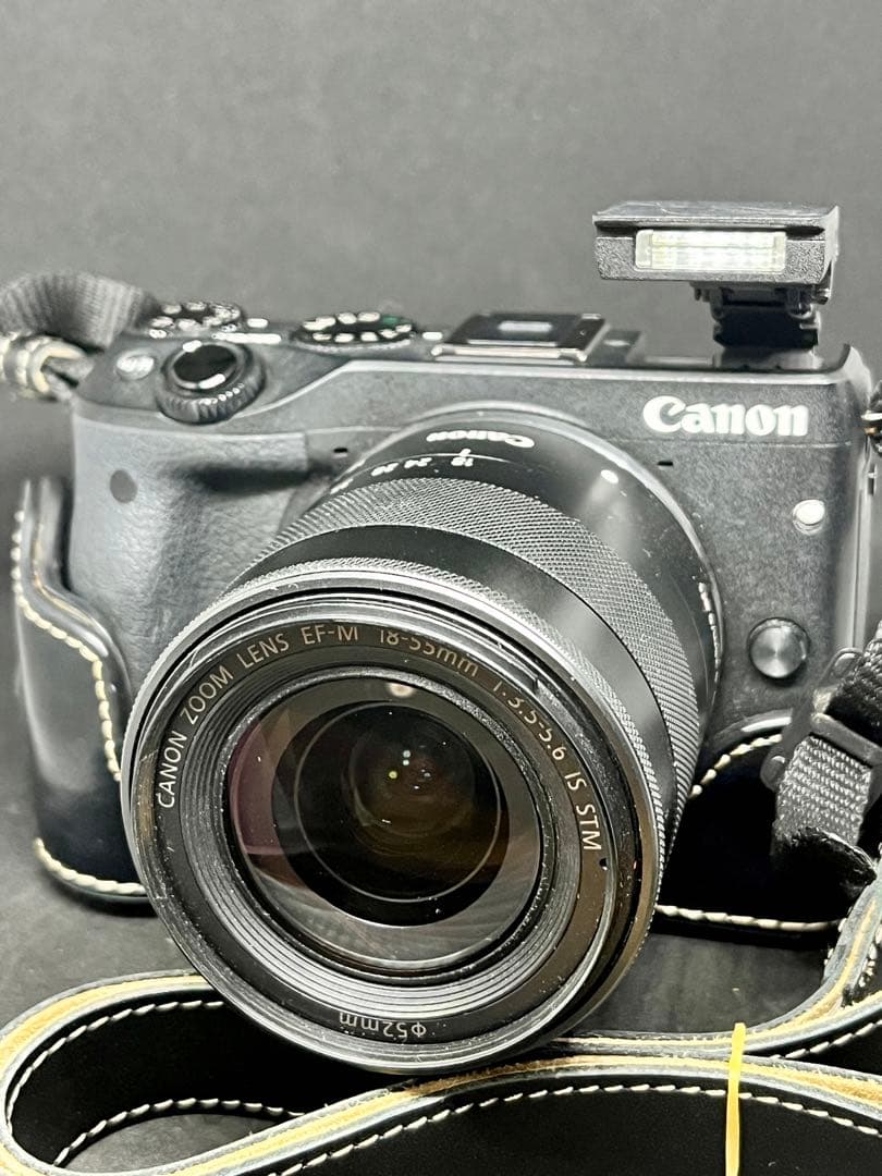 おしゃれレザーケース ストラップ【美品】キャノン EOS M3 キットレンズ