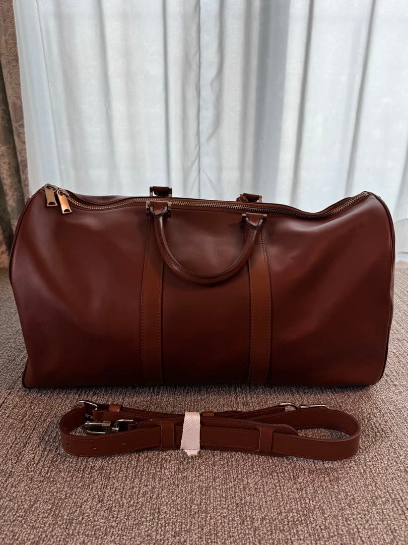 MB レザーハイエンドトラベルバッグ ブラウン ボストン