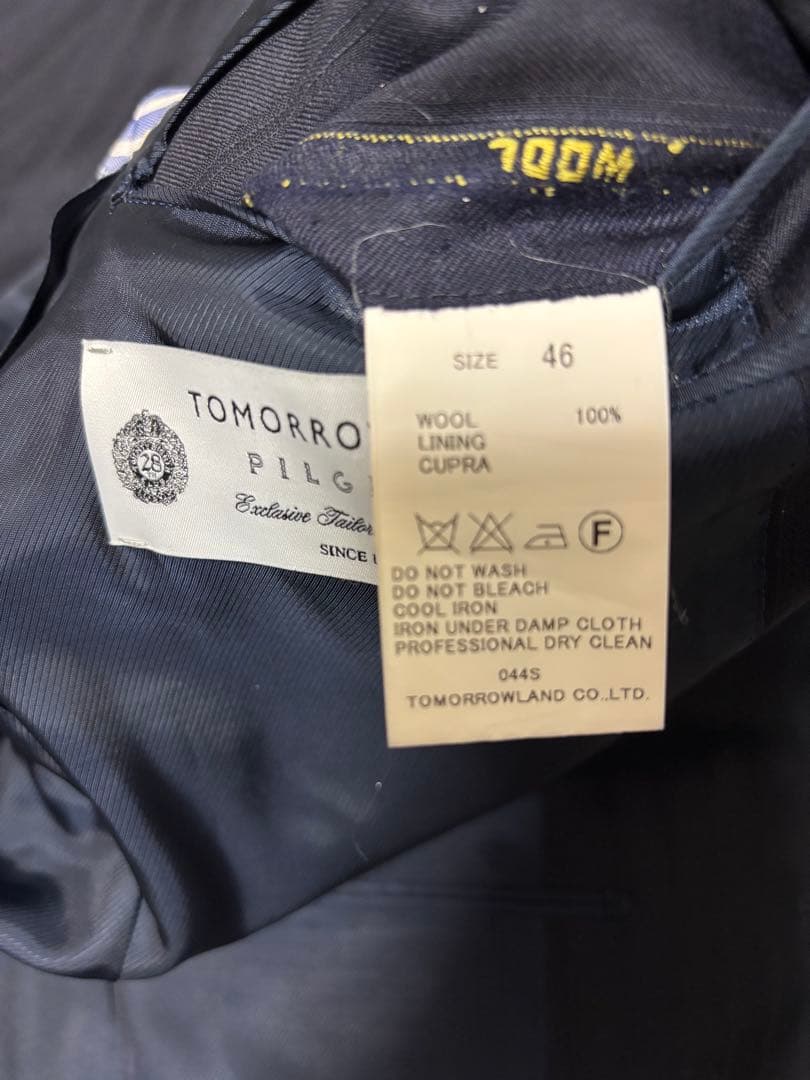 TOMORROWLAND Pilgrim Zegna ネイビースーツ 46