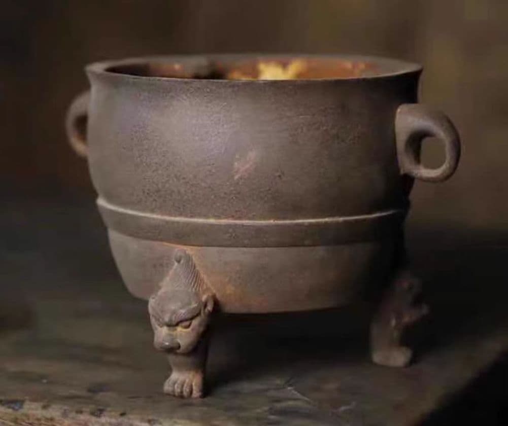 鉄器 炭ストーブ獣頭煮茶炉 虎頭炉 装飾品 工芸品 置物