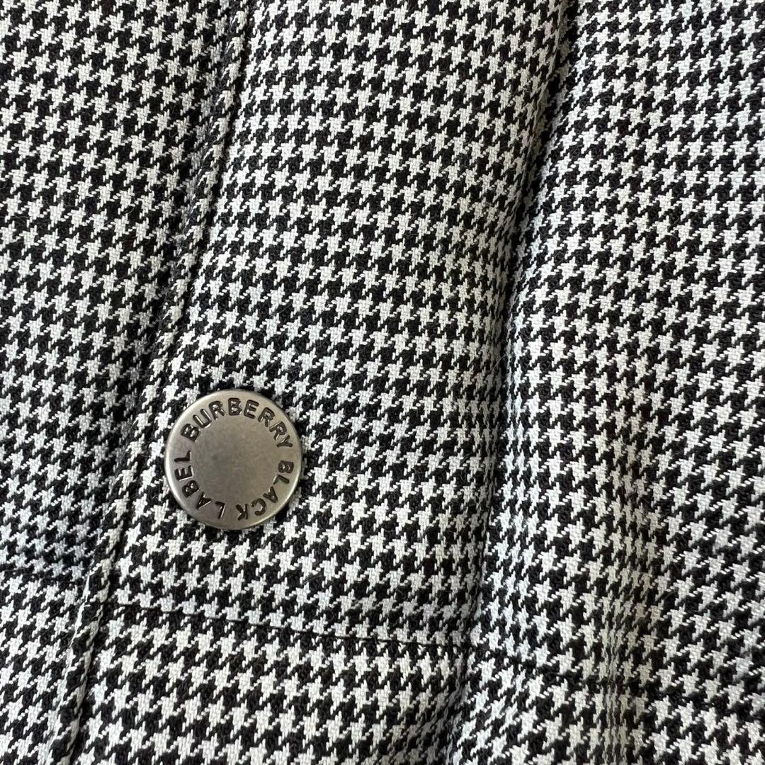 バーバリーブラックレーベル 千鳥 フード リアルファー ダウン ベスト L