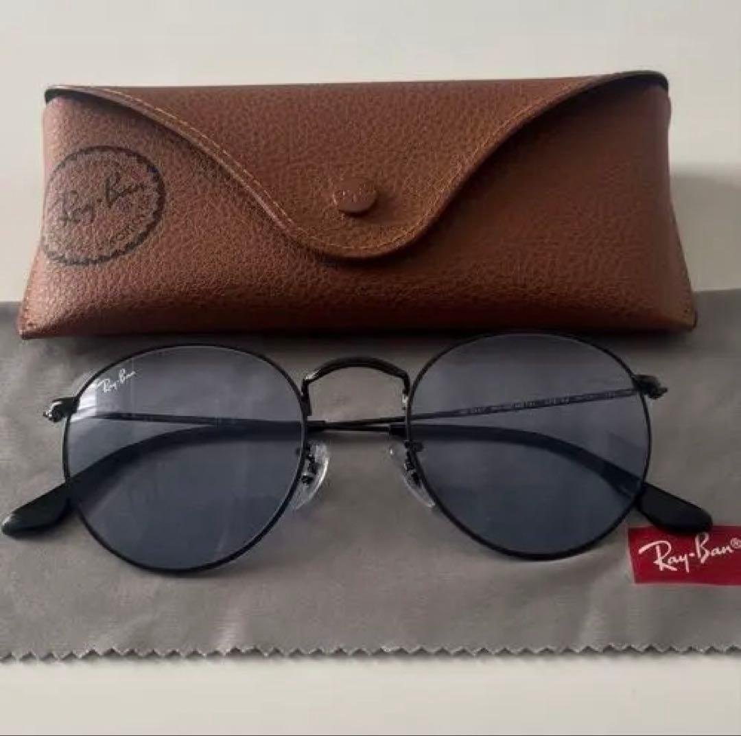Ray Ban RB3447 ブルー ラウンドメタル 木村拓哉 サングラス