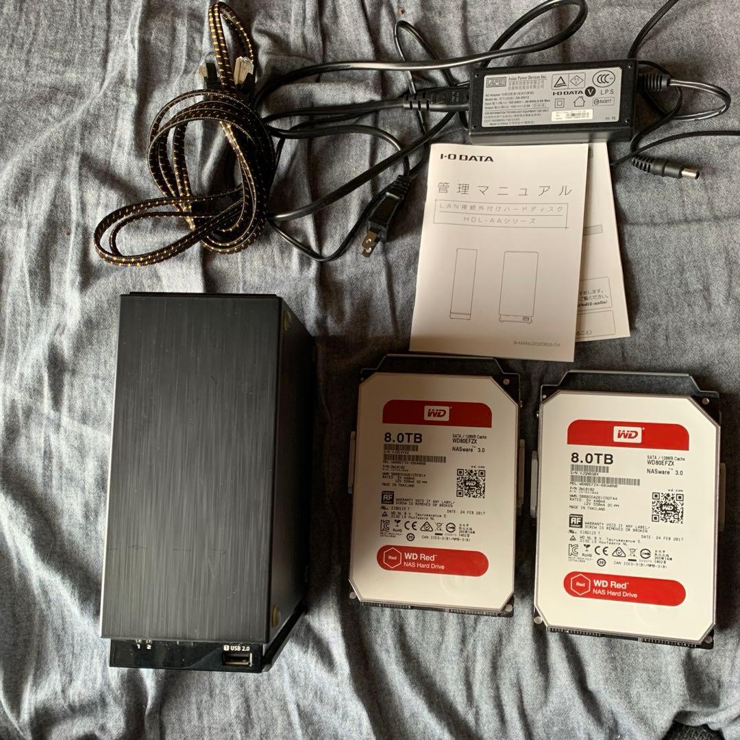 IOデータ NAS WD RED 16TB(8TBx2)RAID対応