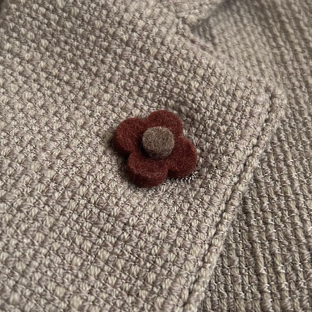 【美品】LARDINI テーラードジャケット ベージュ ウール ホップサック