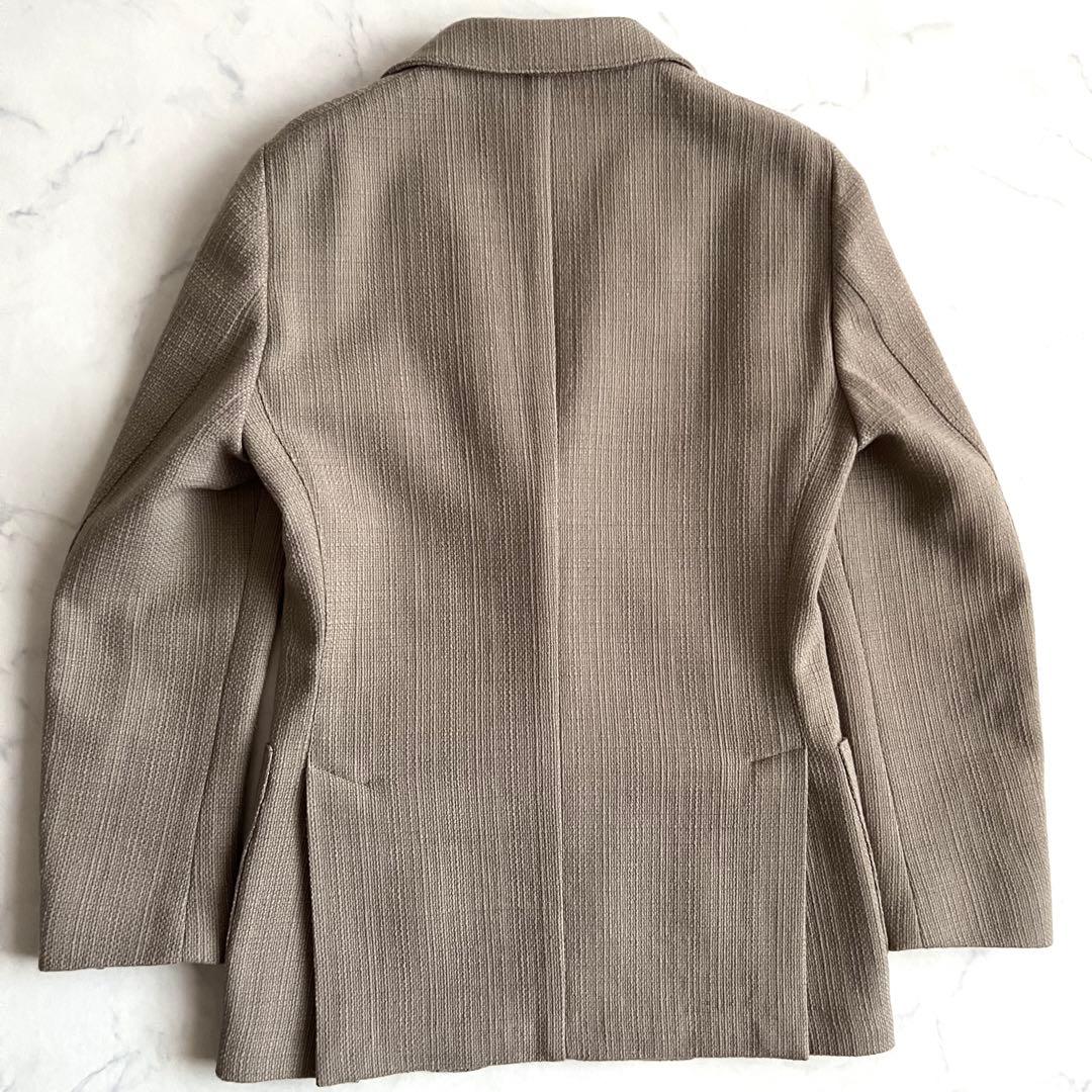 【美品】LARDINI テーラードジャケット ベージュ ウール ホップサック