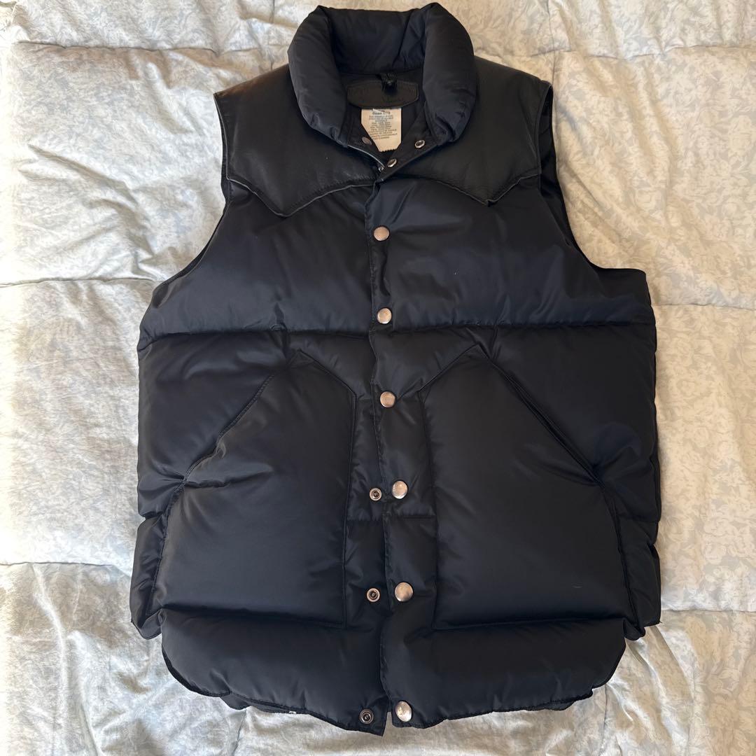 【今週限定価格】ロッキーマウンテン ダウンベスト 36 ブラック レザー切替