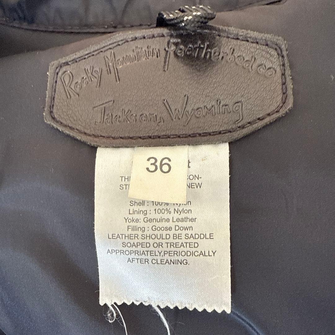 【今週限定価格】ロッキーマウンテン ダウンベスト 36 ブラック レザー切替