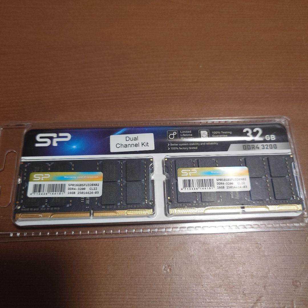 SP 32GB DDR4 3200MHz メモリー デュアルチャンネルキット