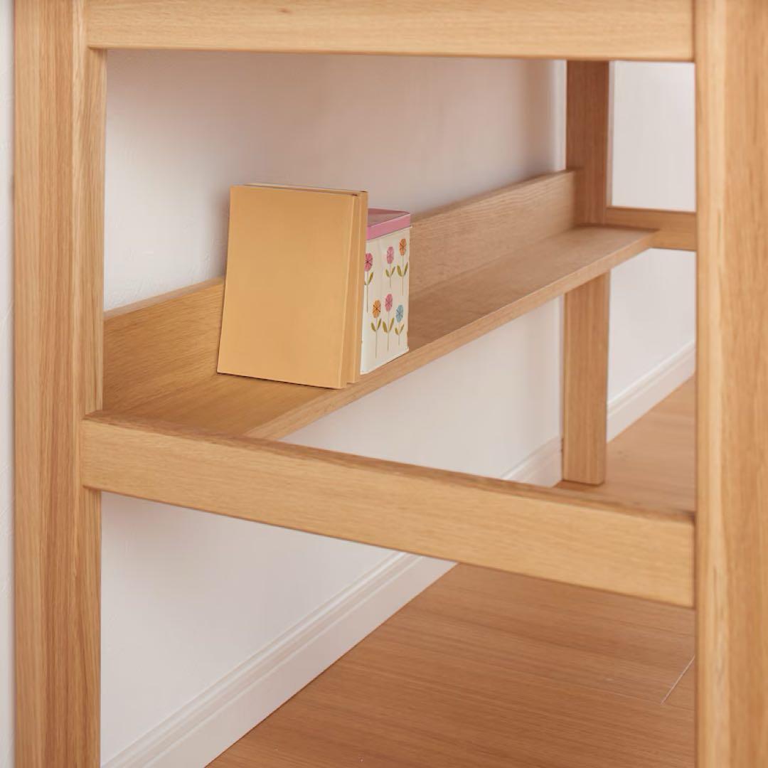 ☘️セール⭐️美品⭐️上置き棚付き⭐️廃盤希少⭐️オーク無垢材デスク 引出・足元棚付⭐️無印