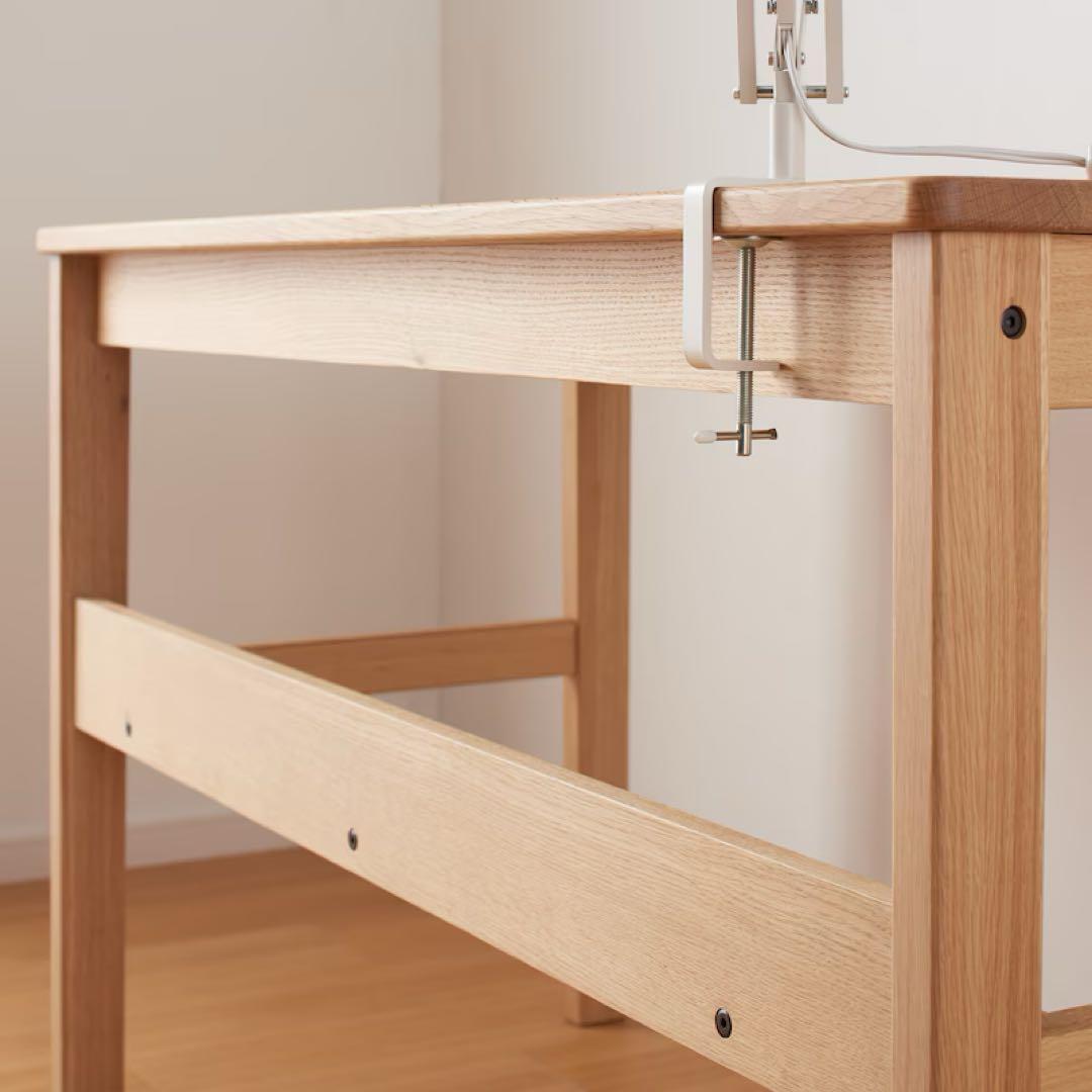 ☘️セール⭐️美品⭐️上置き棚付き⭐️廃盤希少⭐️オーク無垢材デスク 引出・足元棚付⭐️無印