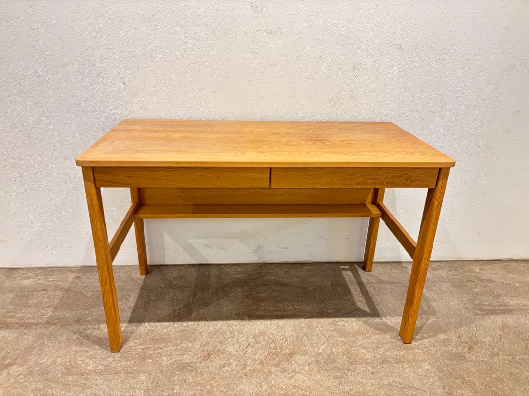 ☘️セール⭐️美品⭐️上置き棚付き⭐️廃盤希少⭐️オーク無垢材デスク 引出・足元棚付⭐️無印