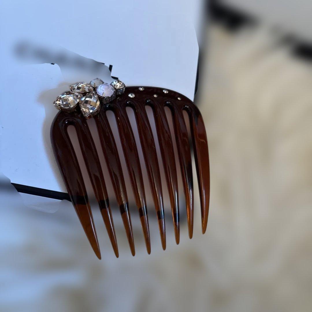 ◇美品◇COMPLEX BIZ ブラウン コーム クリスタル付き