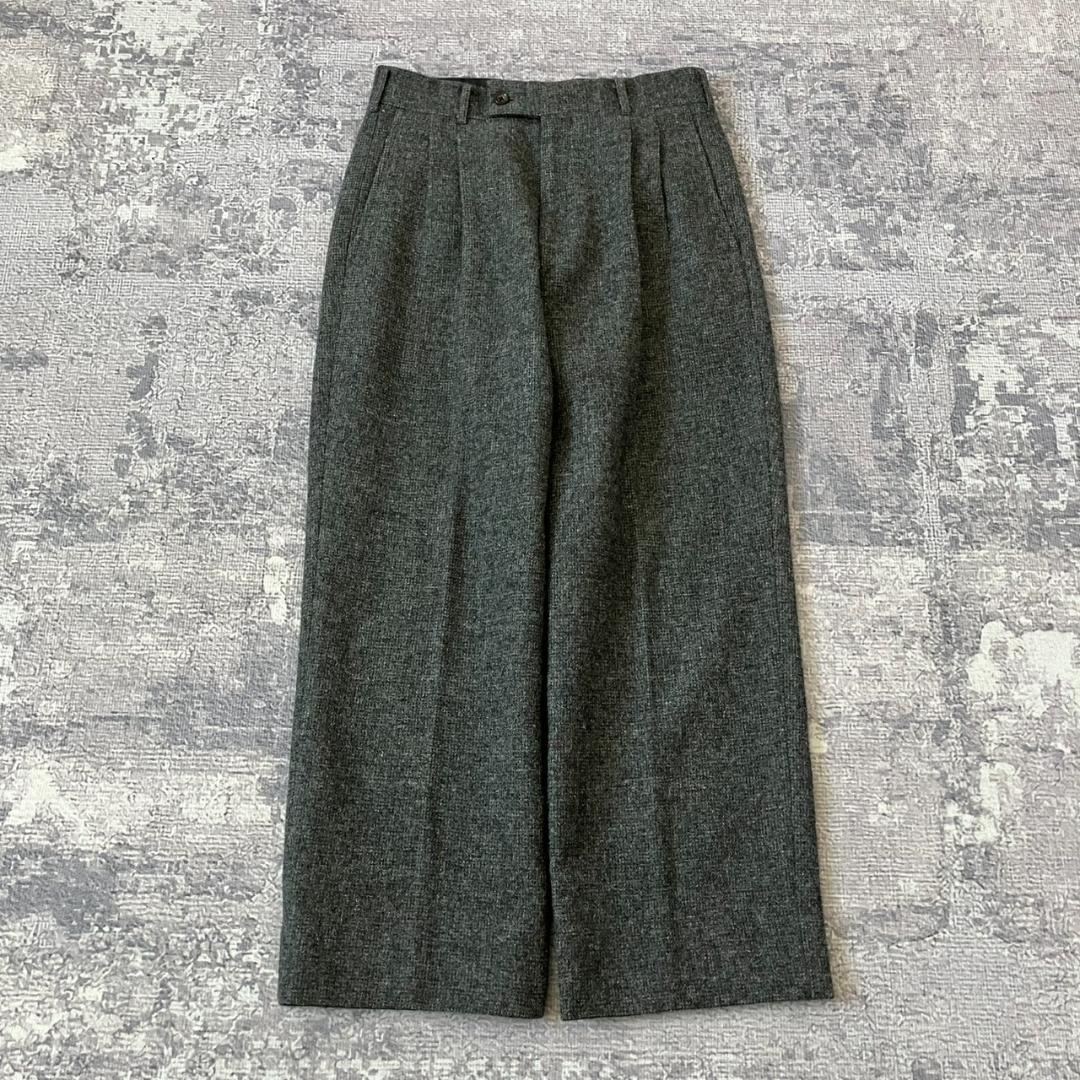 【デカオム】コムデギャルソンオム スラックス ツイード ワイド グレー 80S