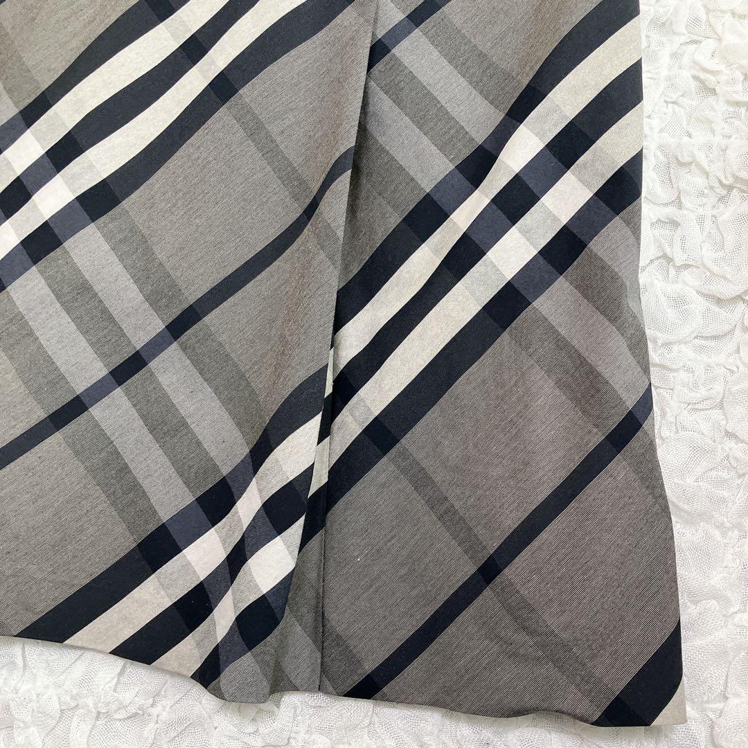 【美品】バーバリーロンドン　ノースリーブワンピース　メガチェック　ベルト　44