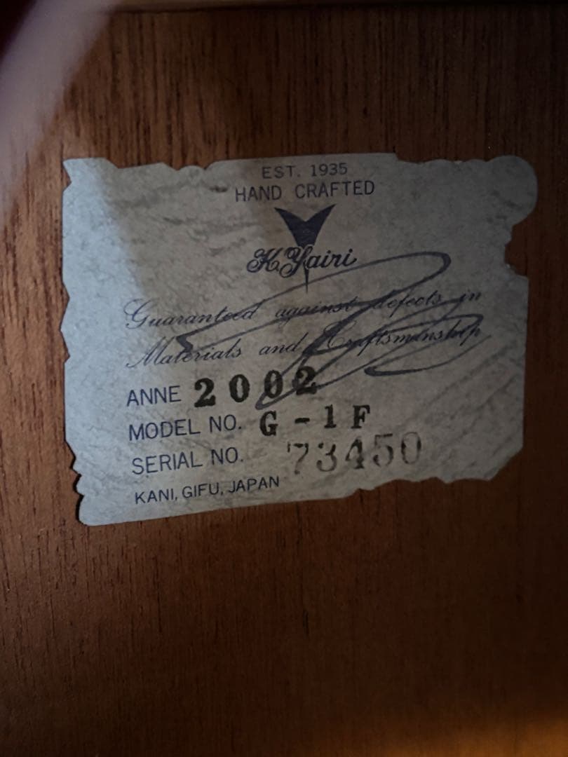 K.Yairi G-1F ワンオーナー