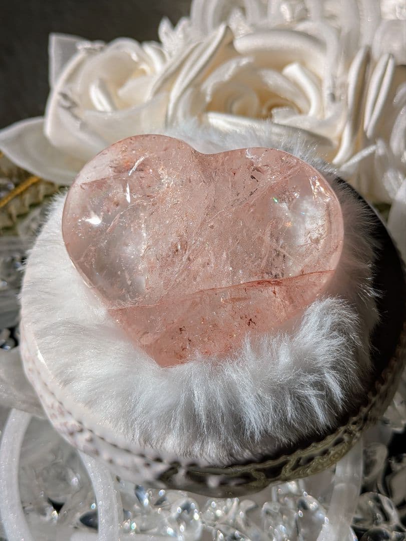 高品質　濃ピンク♡ピンクアゼツライト（通称） ピンククリアクォーツ♡ ハート