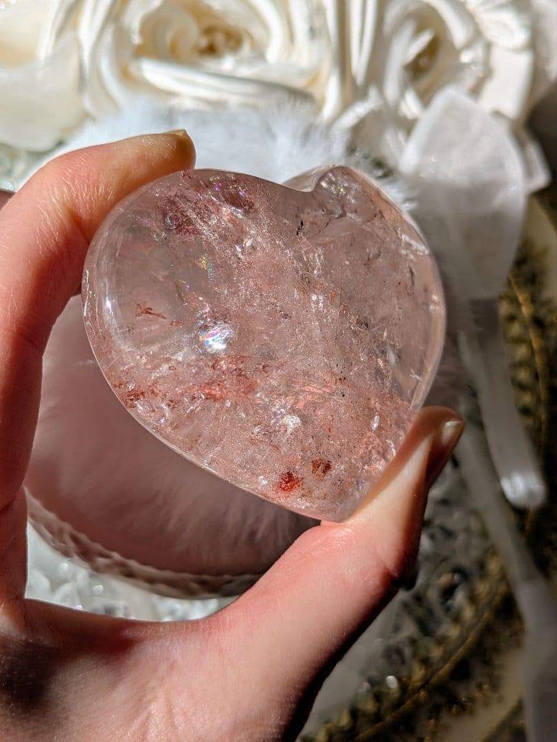 高品質　濃ピンク♡ピンクアゼツライト（通称） ピンククリアクォーツ♡ ハート