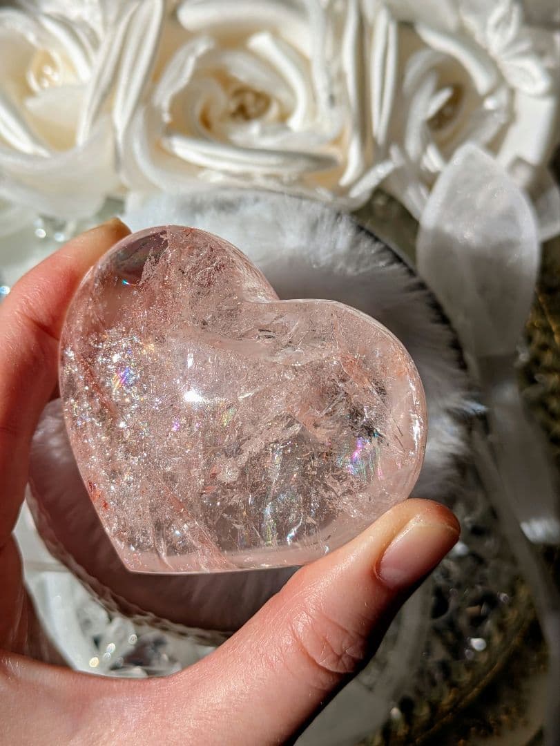 高品質　濃ピンク♡ピンクアゼツライト（通称） ピンククリアクォーツ♡ ハート