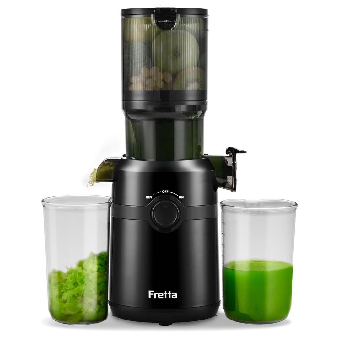 ジューサー 10.8cm 1L大容量 スロージューサー 黒 619