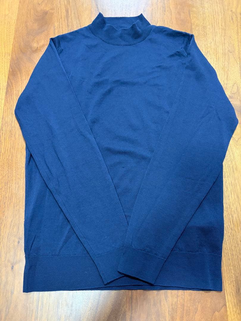 JOHN SMEDLEY ネイビー モックネックセーター M