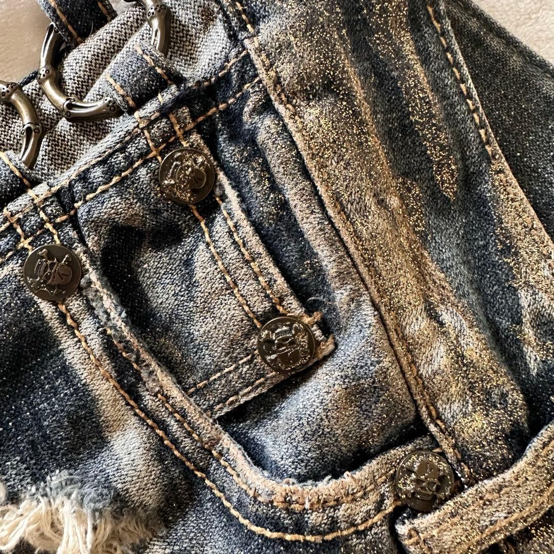 元祖【d.i.a.】サイドリングデニムショーパン ゴールドラメ 平成当時物