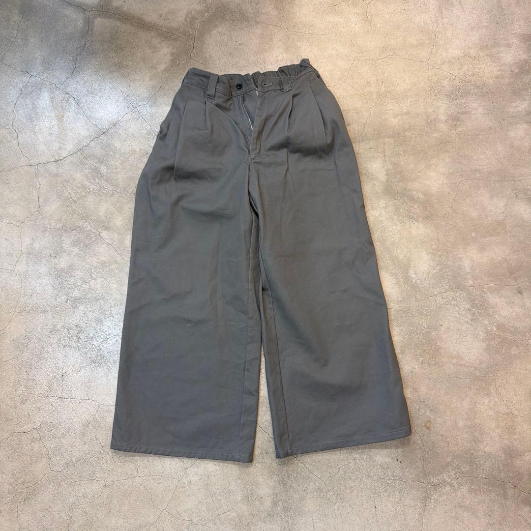 パンツ feels wide tucked trousers gray