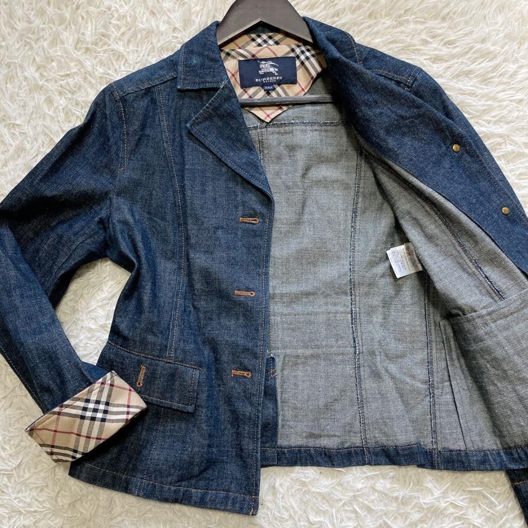 ⭐バーバリーロンドン⭐デニムジャケット インディゴ ノバチェック Gジャン
