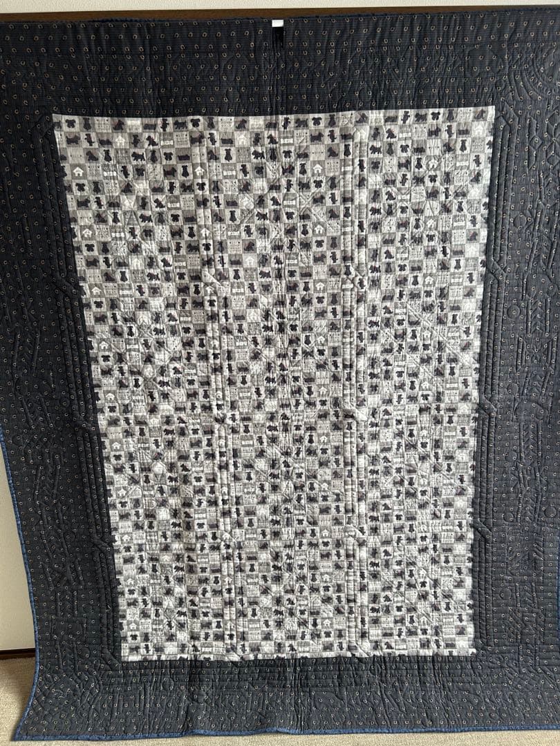 ハンドメイド パッチワーク フェザースター タペストリー兼ベットカバー