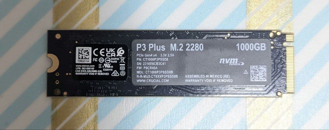 内蔵型SSD Crucial P3 Plus M.2 2280 1TB SSD
