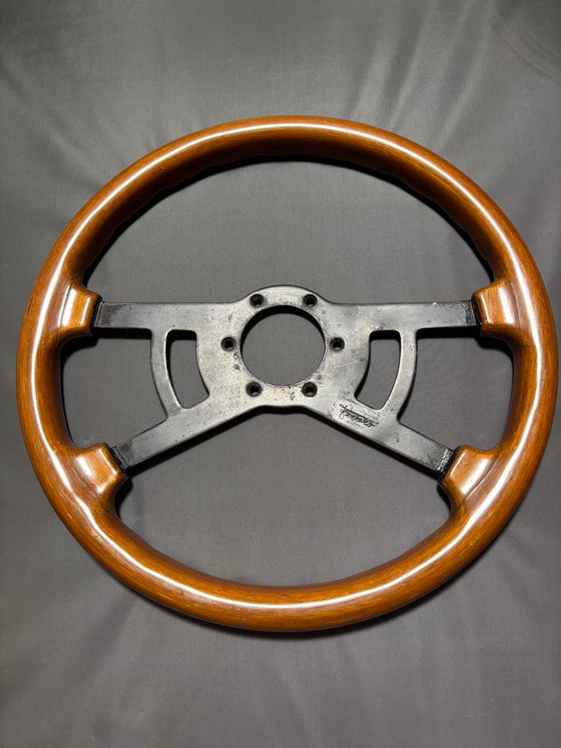 ウッドステアリング　イタリア製メーカー不明　当時物