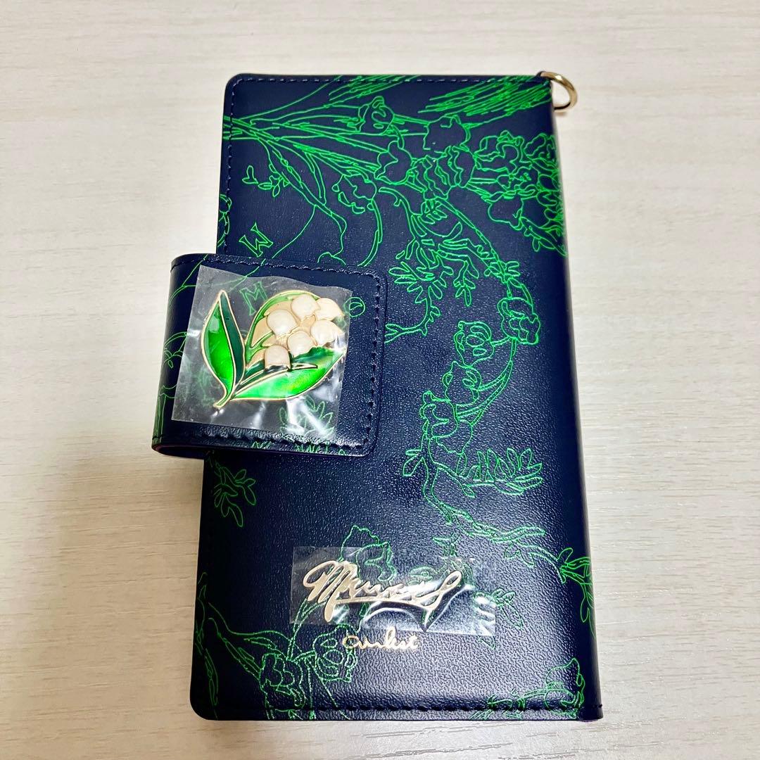 未使用⭐️MUVEIL すずらん 手帳型 カード入れ＆ミラー付き スマホケース