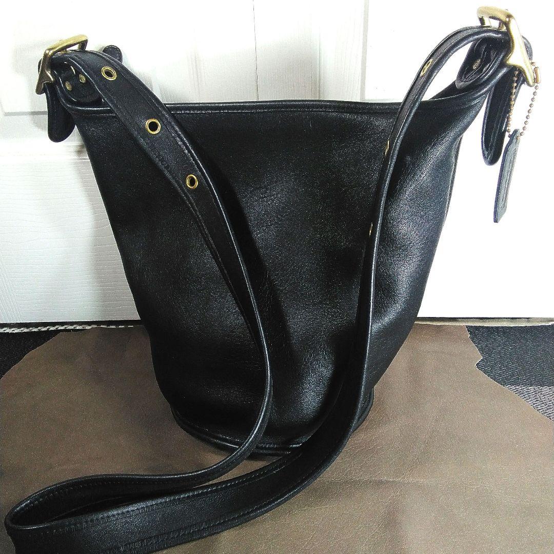 ❮USA製❯オールドCOACHレザーバケット型ショルダーバッグ