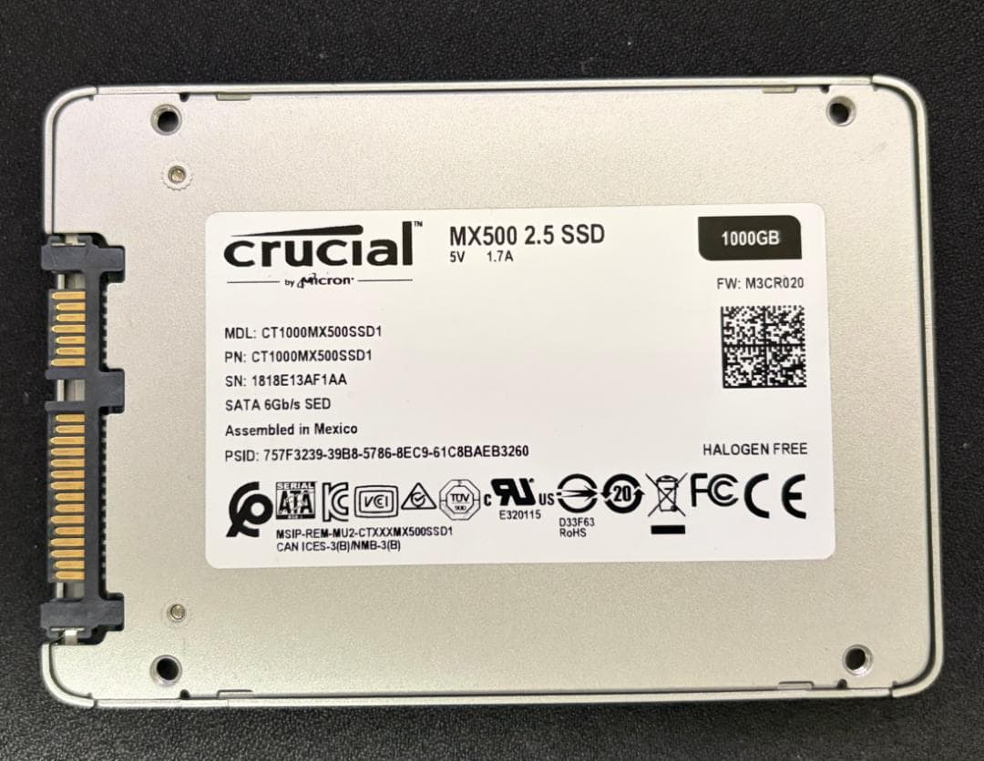 内蔵型SSD Crucial CT1000MX500 2.5 SSD 1TB