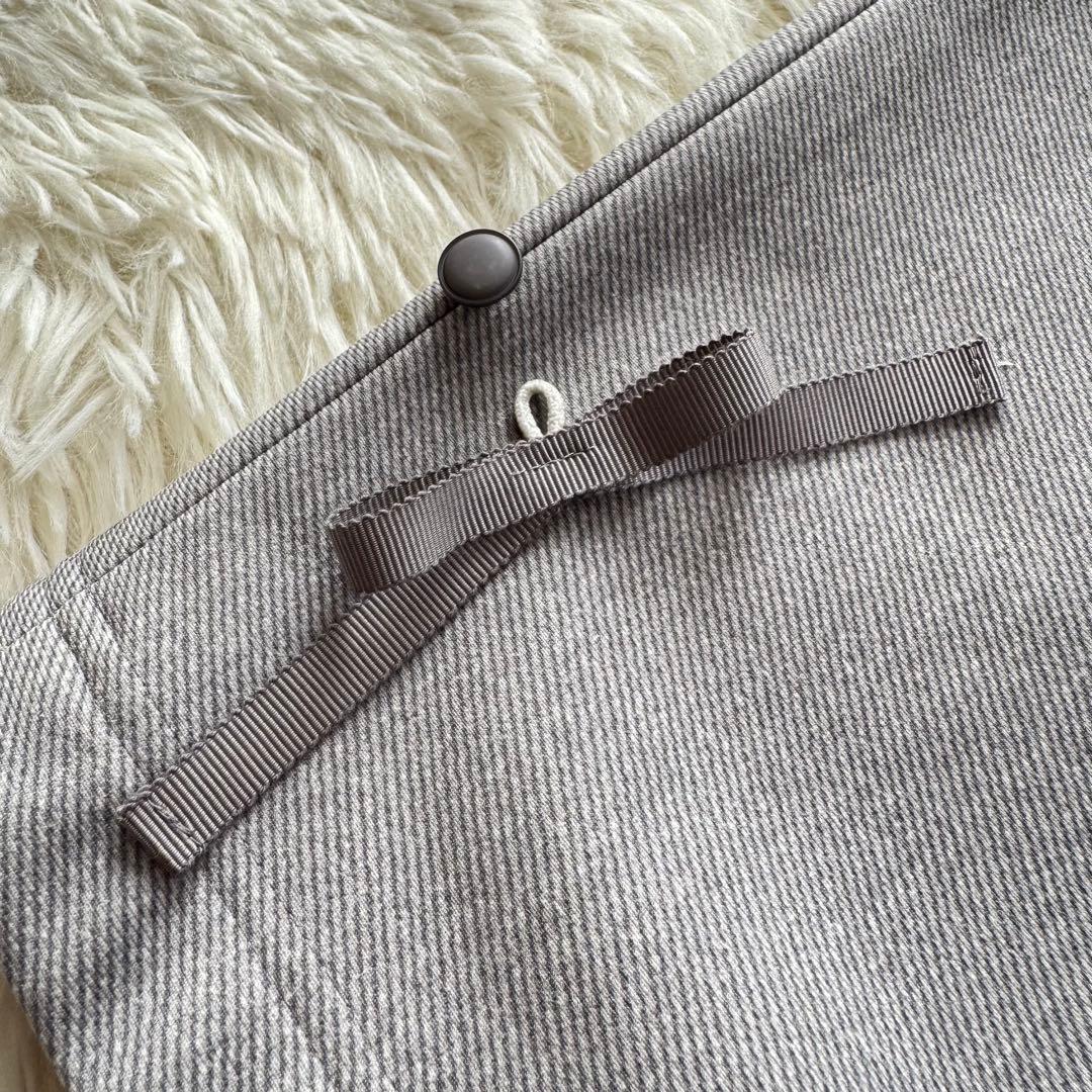 M'S GRACY 【新品】リボン付♡ あったか*裏起毛パンツ グレー 38